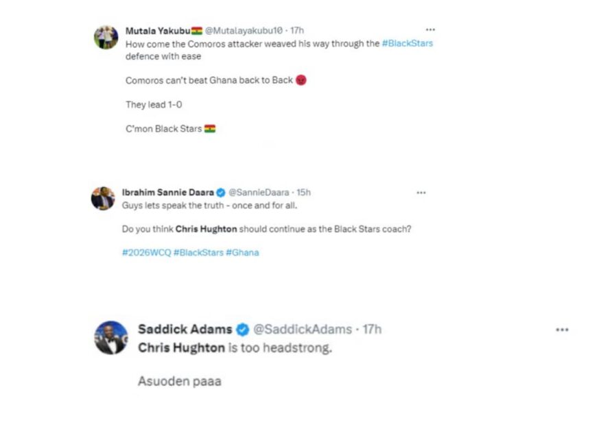 2026 FIFA WC QUALIFIERS: Fans reactions on social media to Ghana's defeat